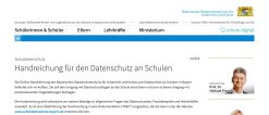 Screenshot - Portal Handreichung Datenschutz auf der Webseite des StmUK