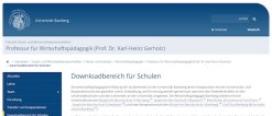 Screenshot Downloads Lehrstuhl Uni Bamberg