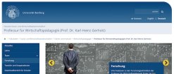 Screenshot Homepage Lehrstuhl Wirtschaftspädagogik Bamberg