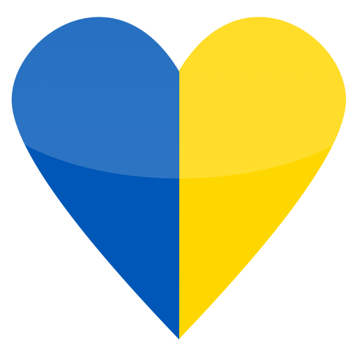 Herz in ukrainischen Nationalfarben