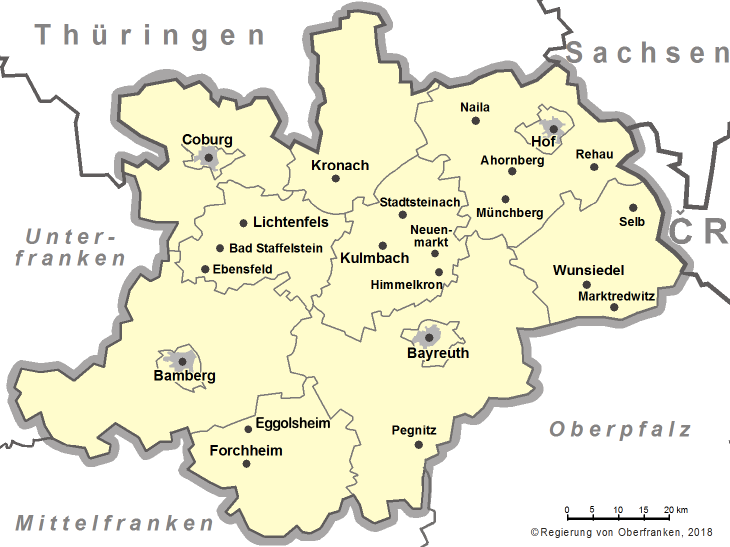 Standorte beruflicher Schulen in Oberfranken
